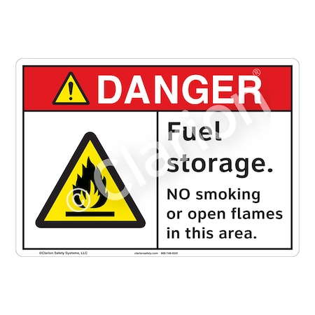 ANSI/ISO Compliant Danger Fuel Storage Safety Signs Indoor/Outdoor Plastic (BJ) 10 X 7